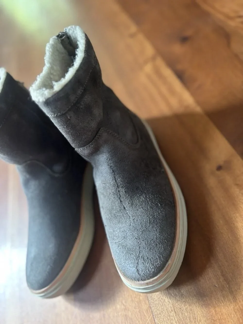 Satorisan Green Suede Womens Leather Zip Wool Lined Winter Boots SZ EU 40 US 9.5